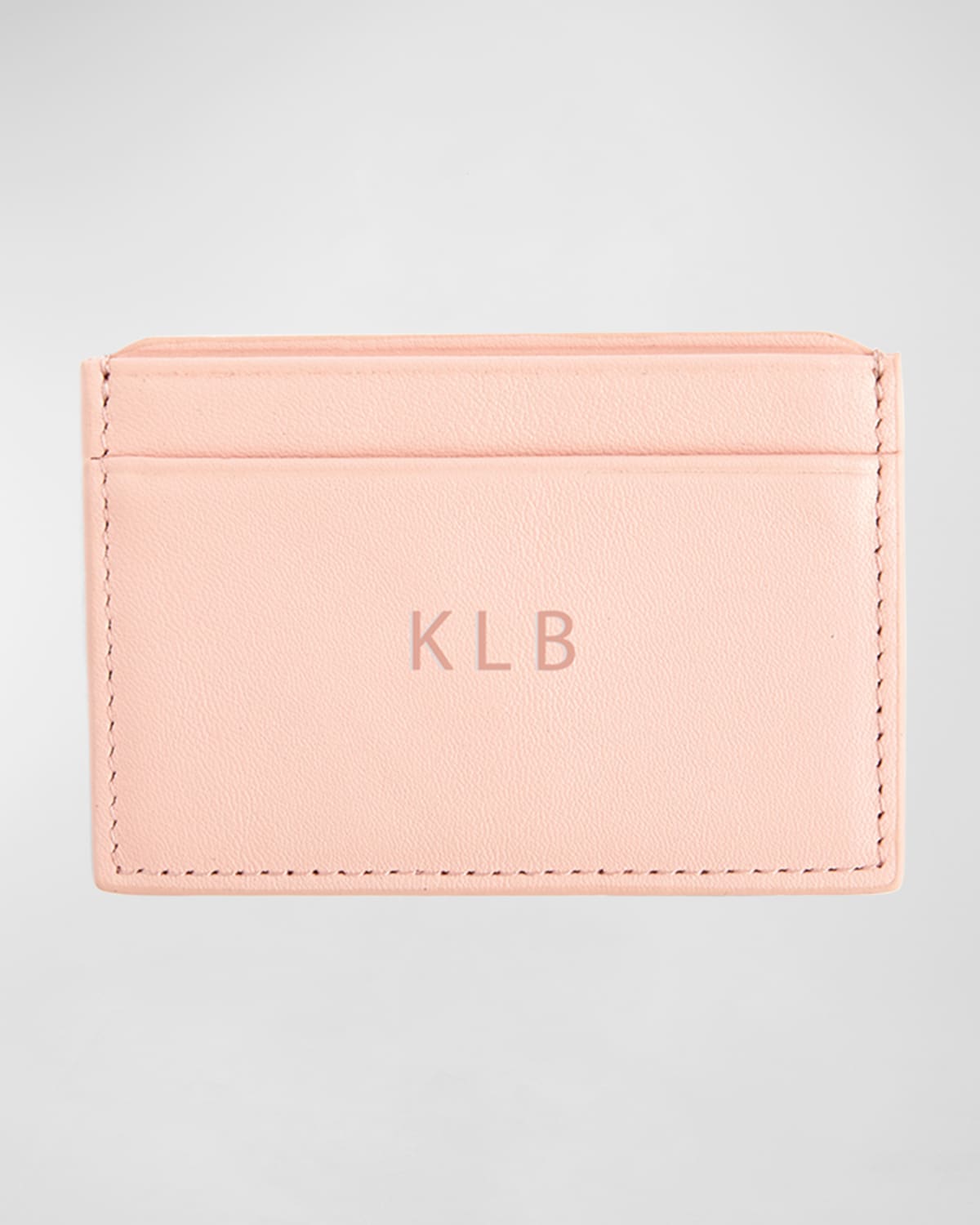 Royce New York Monogrammed Rfid Blocking Leather Card Wallet In Light Pink