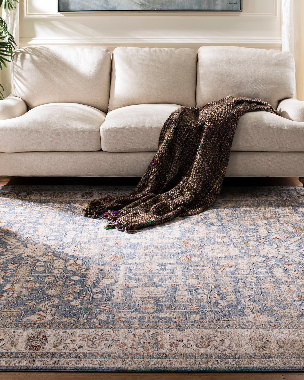 Ralph Lauren Sidney Power-loomed Rug, 8' X 10' In Light Blue/ Ivory