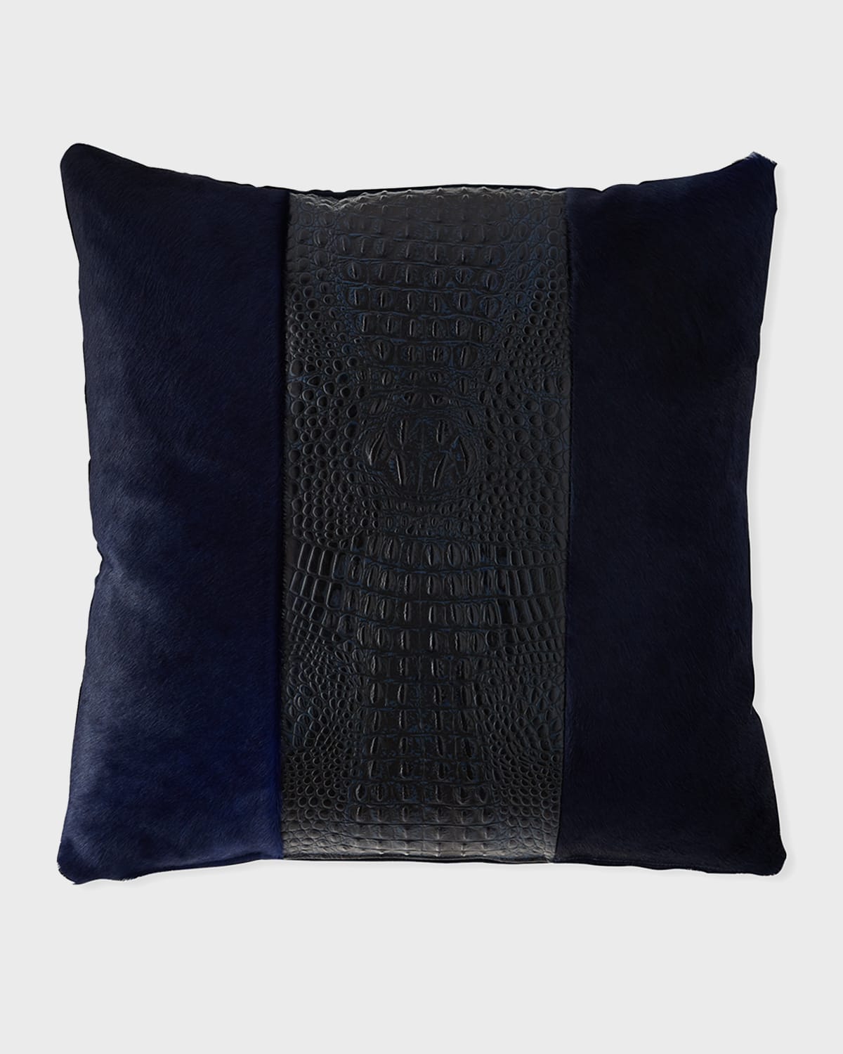 Shop Massoud Colorblock Croc Pillow, 22"sq. In Navy