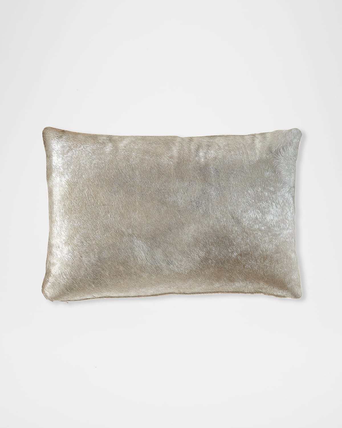 Massoud Hair Hide Pillow, 23" X 15" In Silver