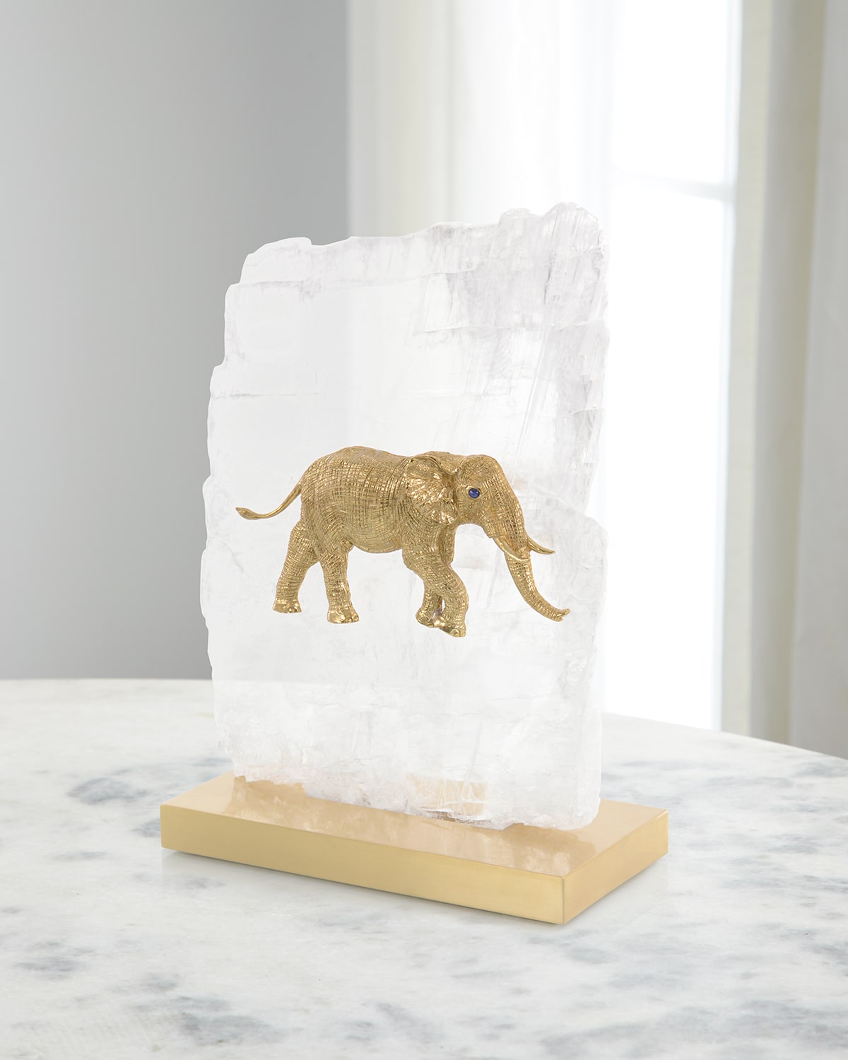 Shop John-richard Collection Loxodonta Adaurora Elephant Decor In Gold