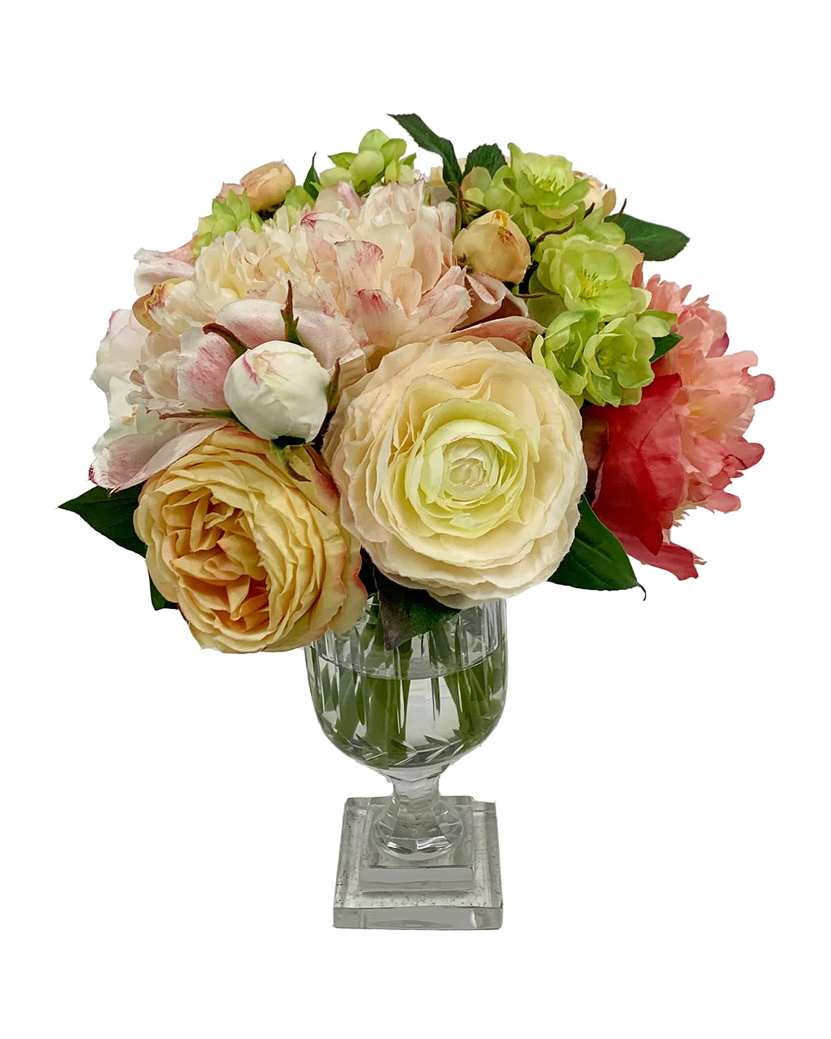 Shop Winward Home Peony Rose Arrangement In Cut Vase In Multicolor