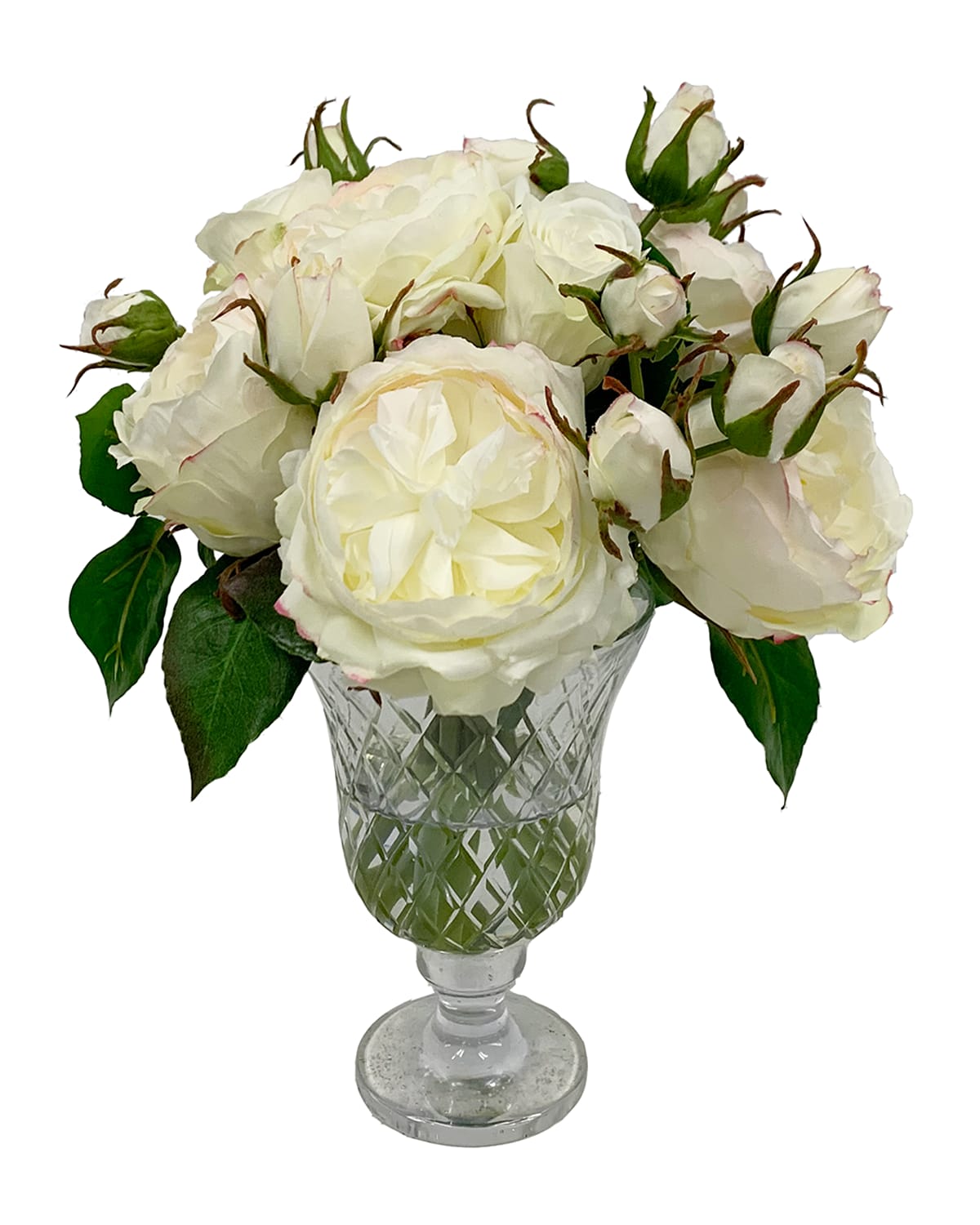 Shop Winward Home Rose Arrangement In Vase In White