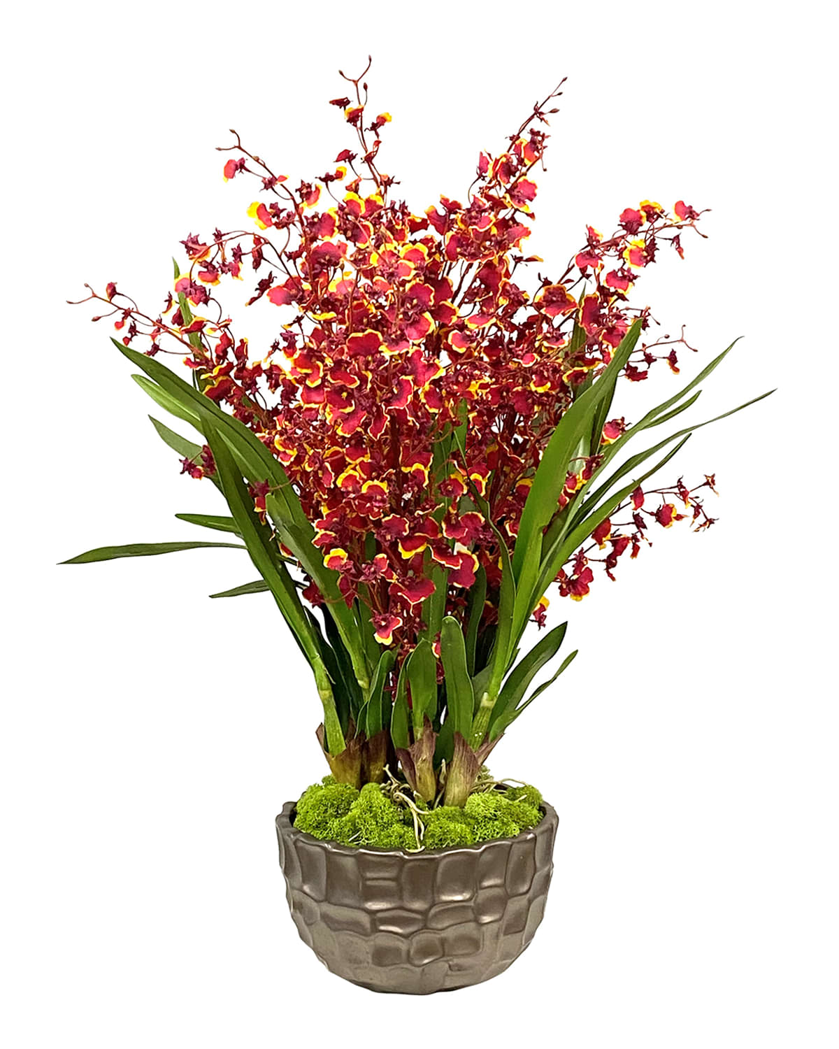 Shop Winward Home Dancing Orchid In Modern Bowl In Burgundy