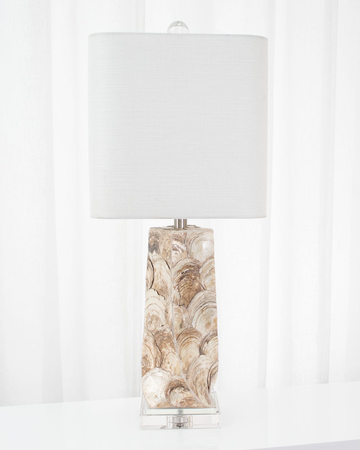 Shop Couture Lamps Del Mar Table Lamp, 27" In Natural Capiz Shell And Crystal
