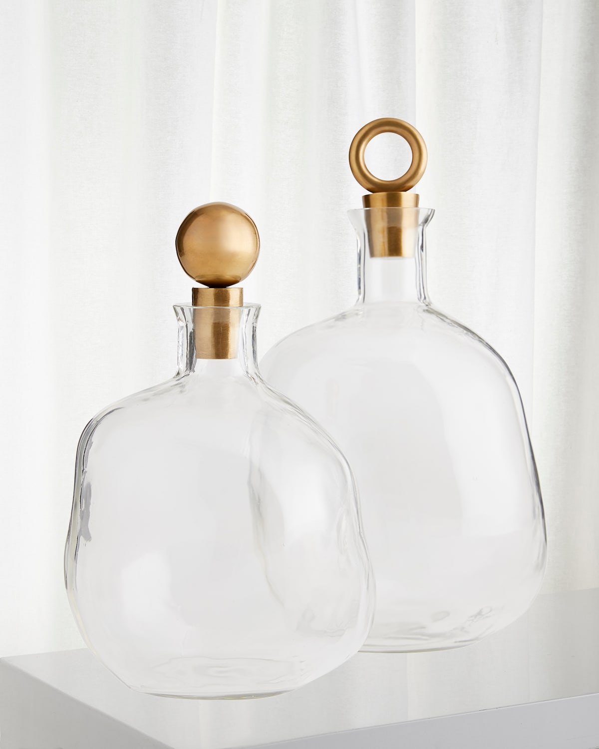 Shop Arteriors Frances Decanters, Set Of 2 In Clear