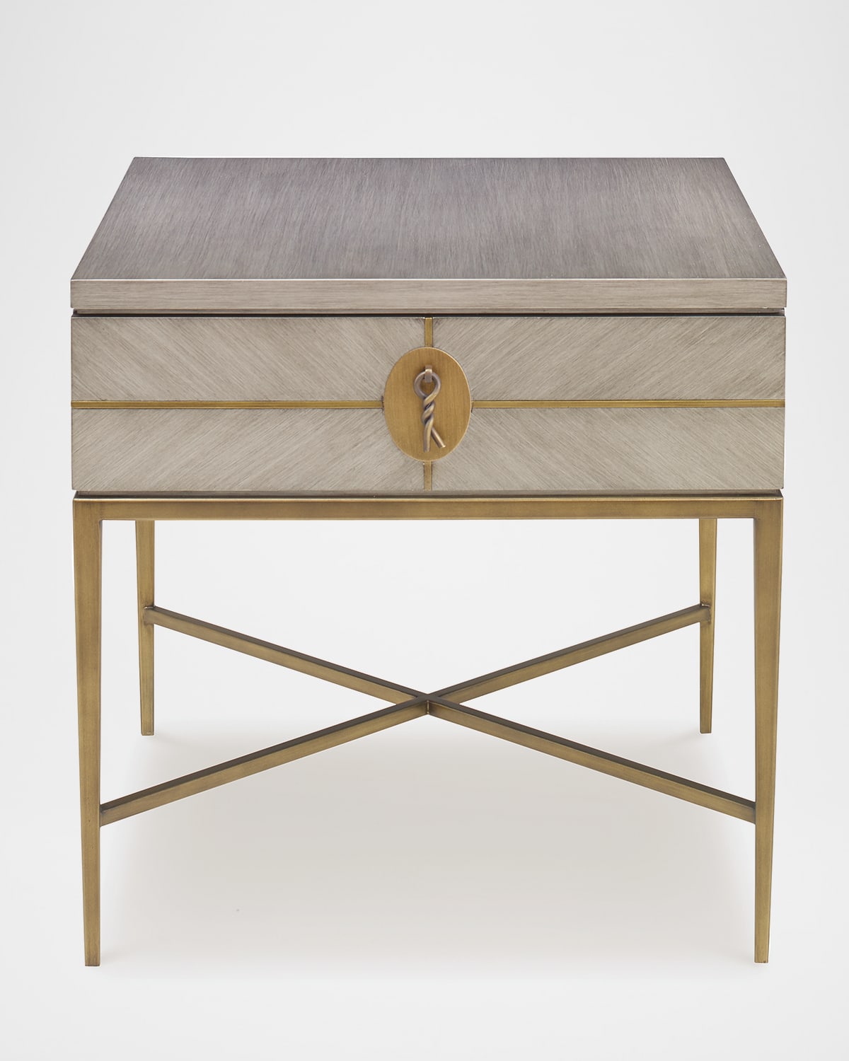 Ambella Longwood Square End Table In Gray