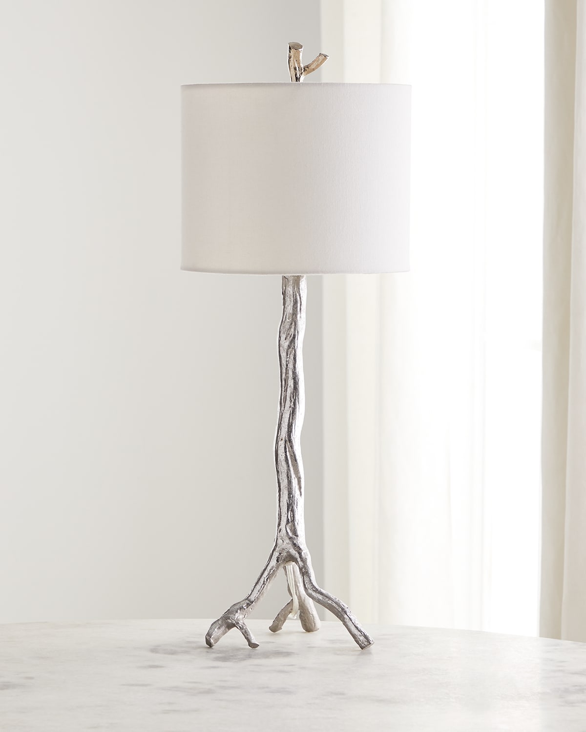 Shop Global Views Branch Lamp In Silver