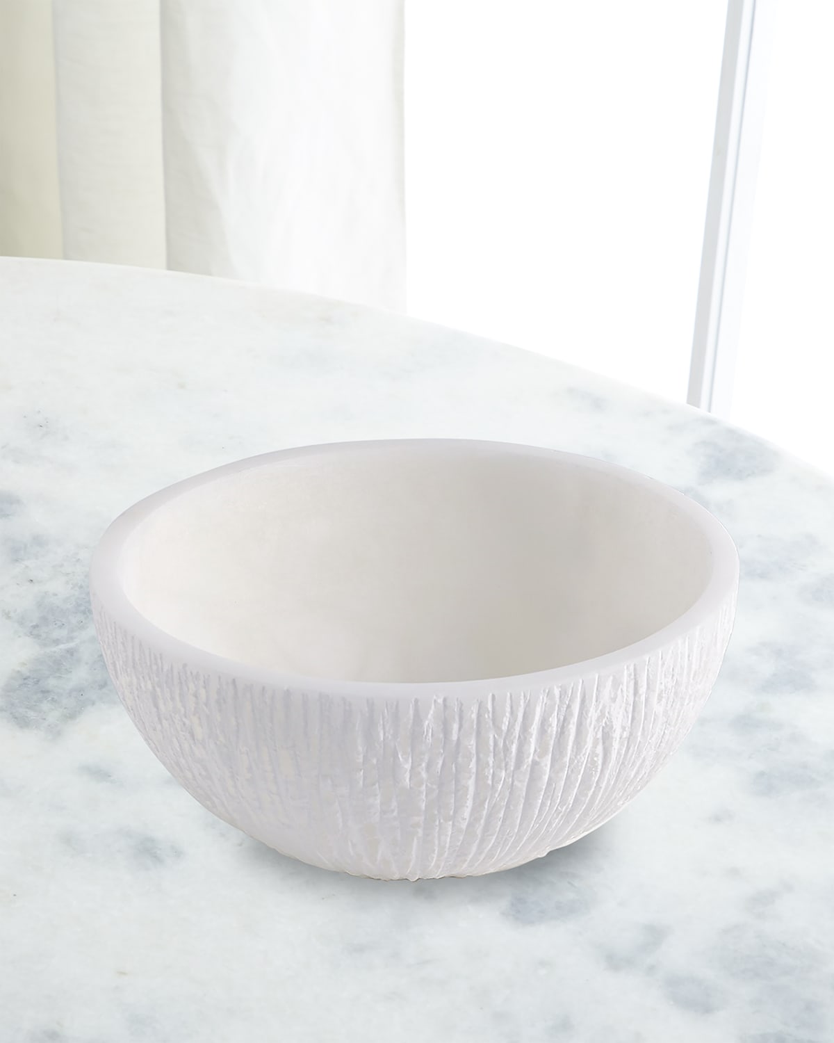 Global Views Chiseled Alabaster Bowl - Large In White