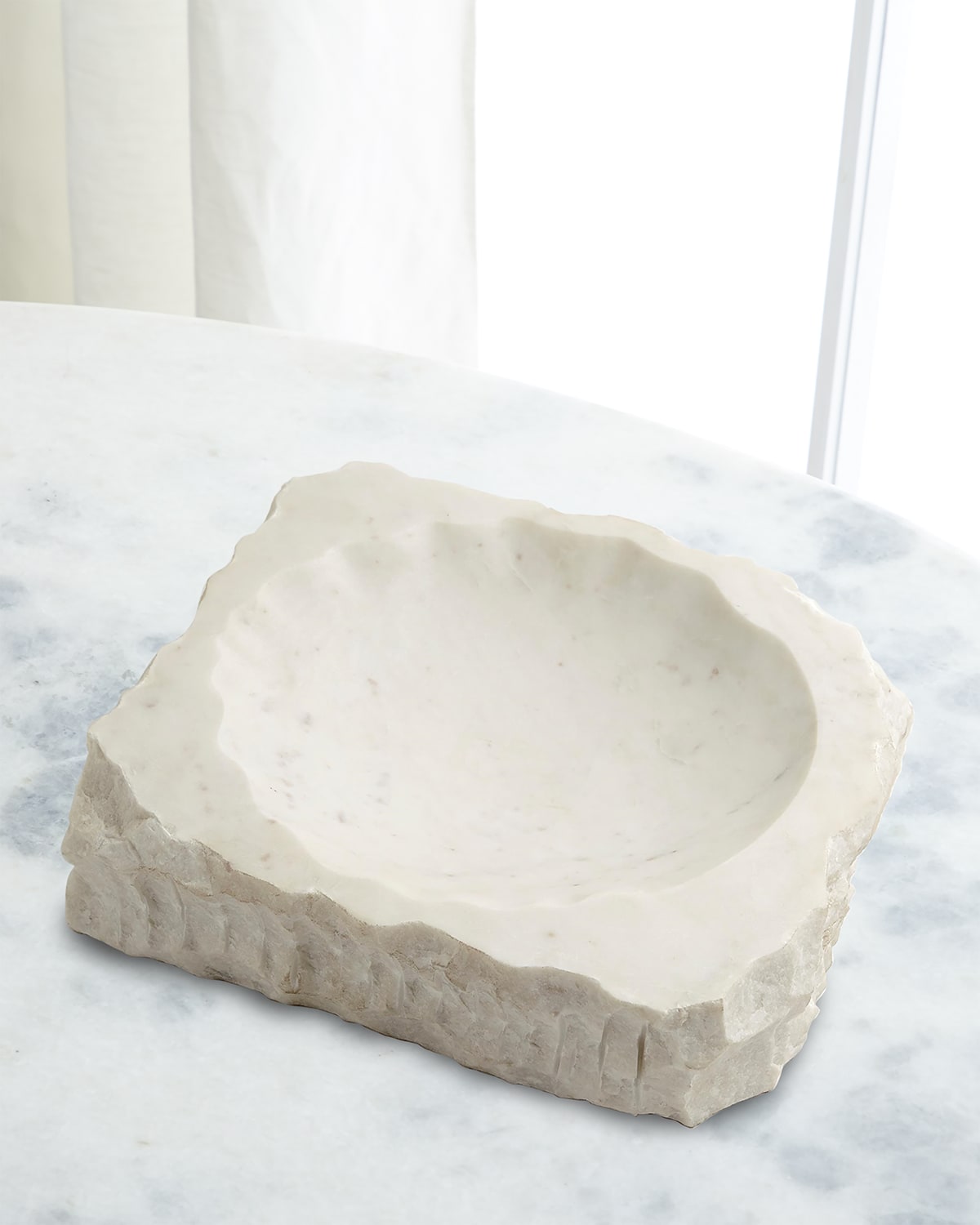 Shop Global Views Chiseled Block Bowl In White