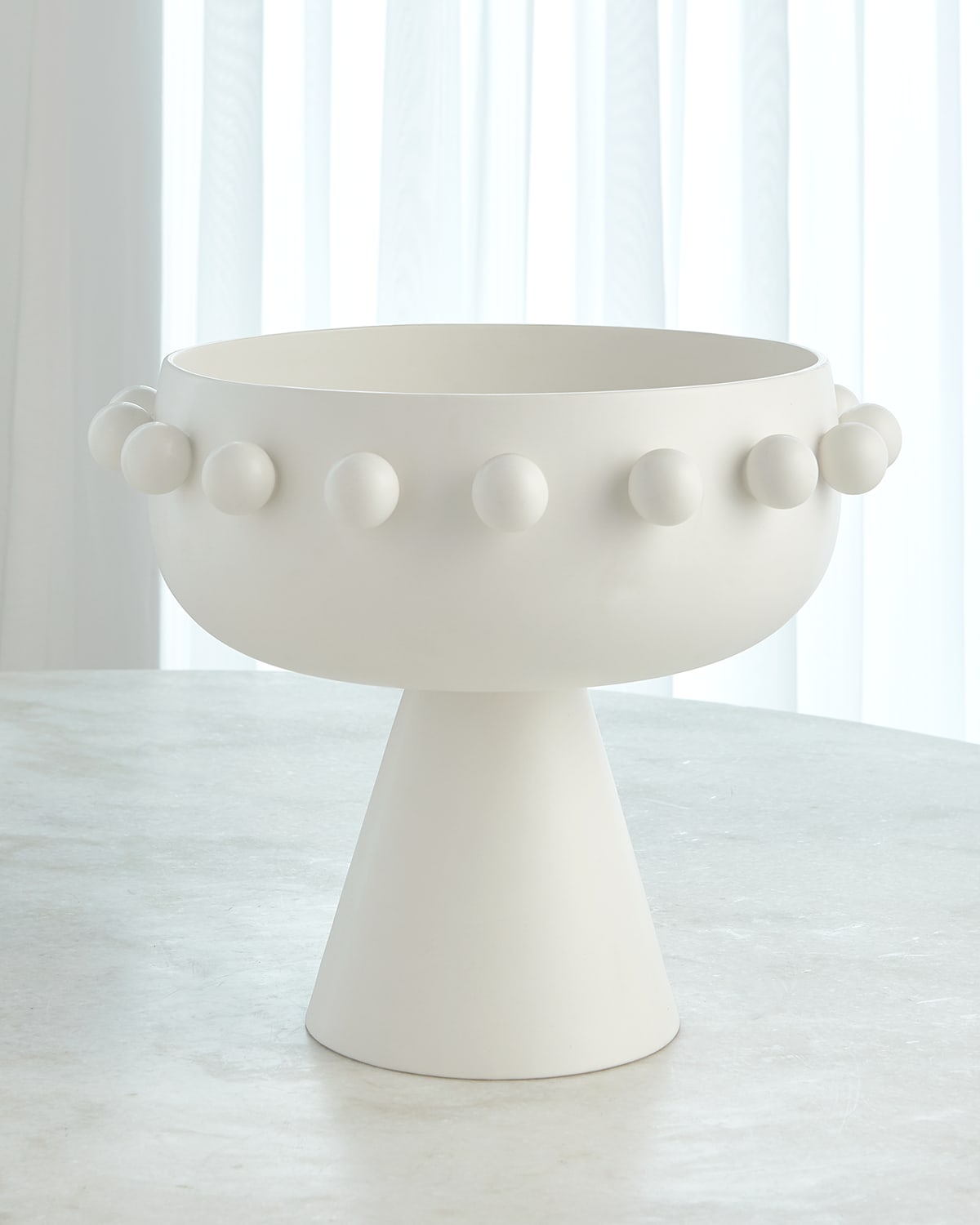 Ashley Childers For Global Views Spheres Collection White Footed Bowl In White
