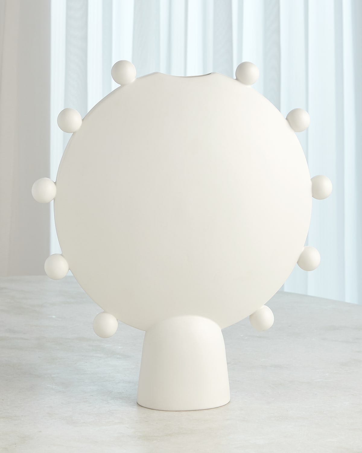Ashley Childers For Global Views Spheres Collection White Vessel In White