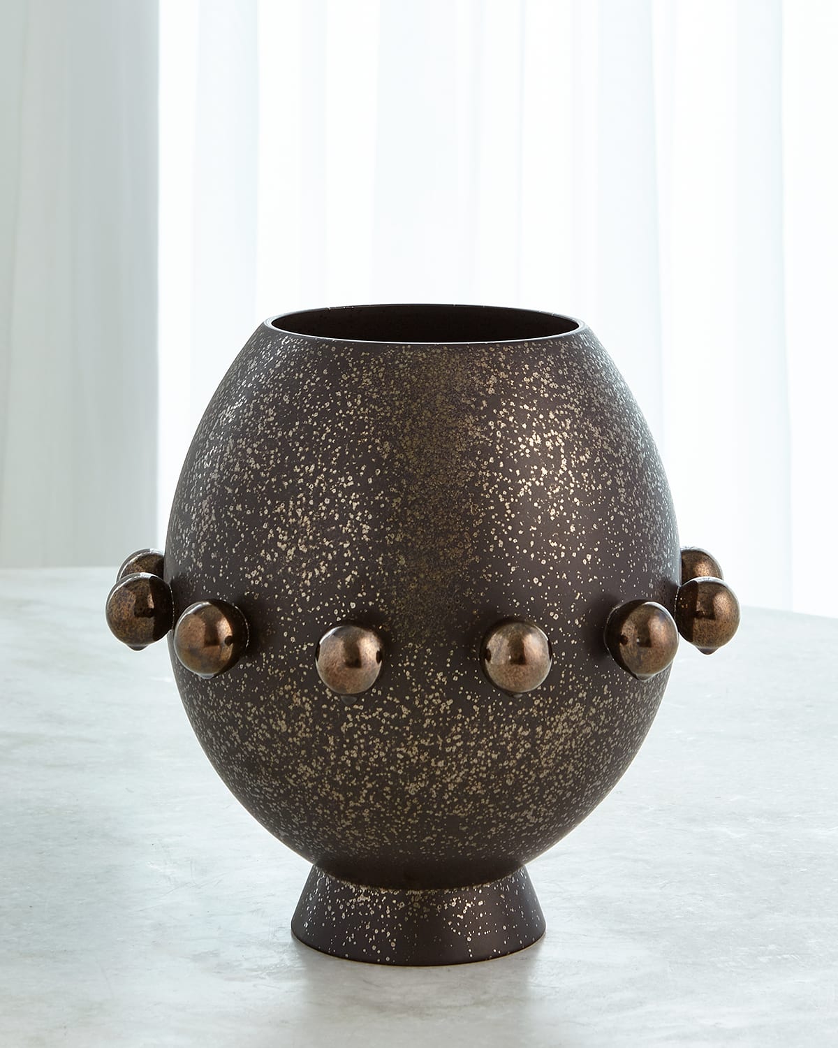 Ashley Childers For Global Views Spheres Collection Vase In Bronze