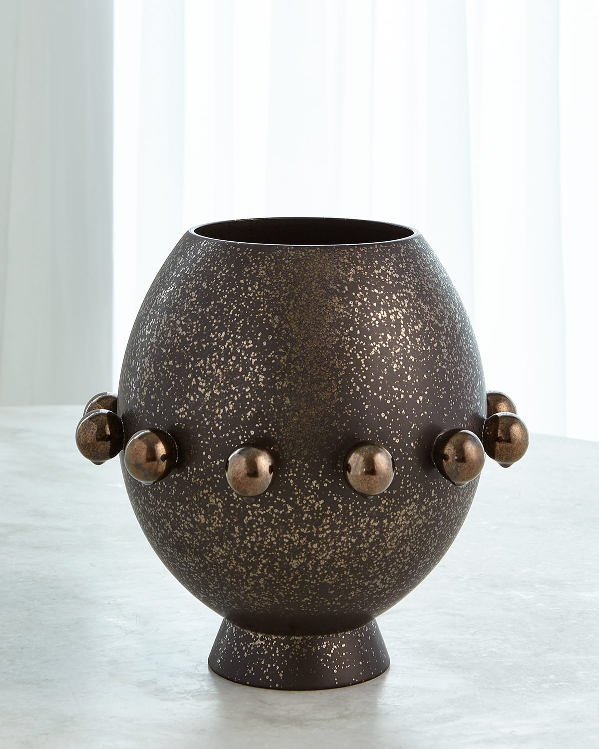 Shop Ashley Childers For Global Views Spheres Collection Vase In Bronze