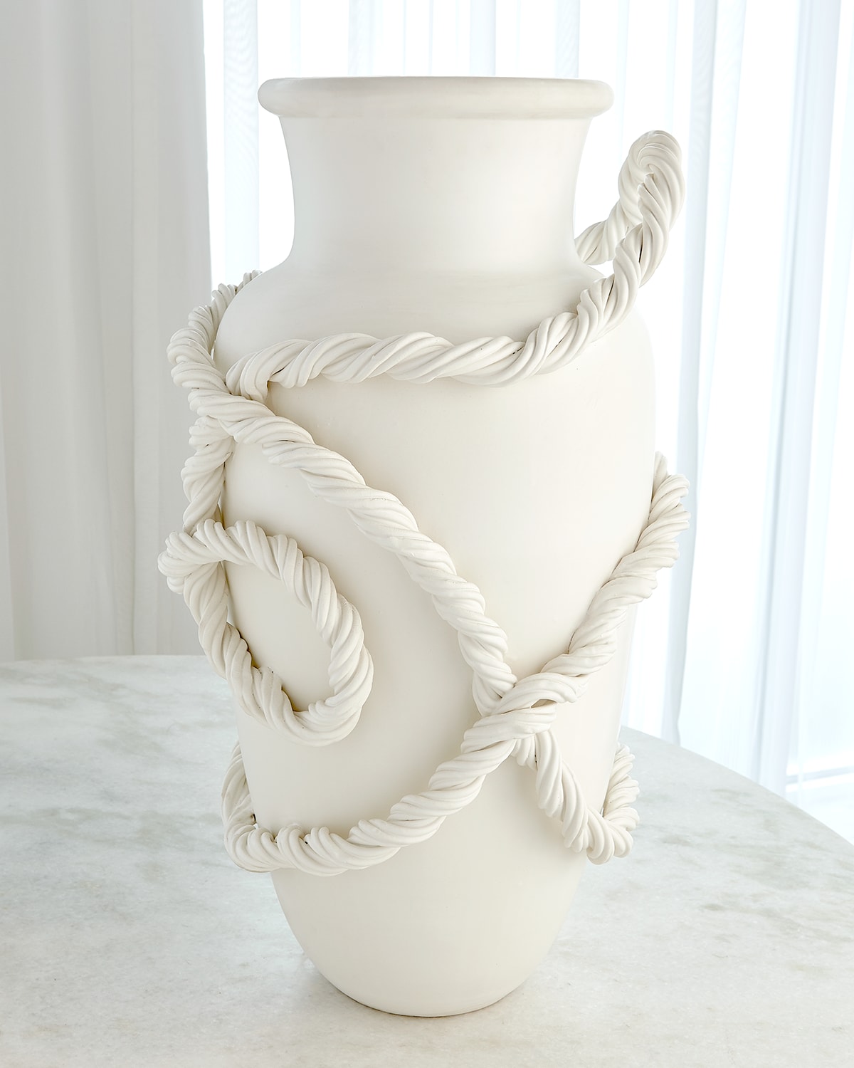Ashley Childers For Global Views Twisted Amphora Vase In White