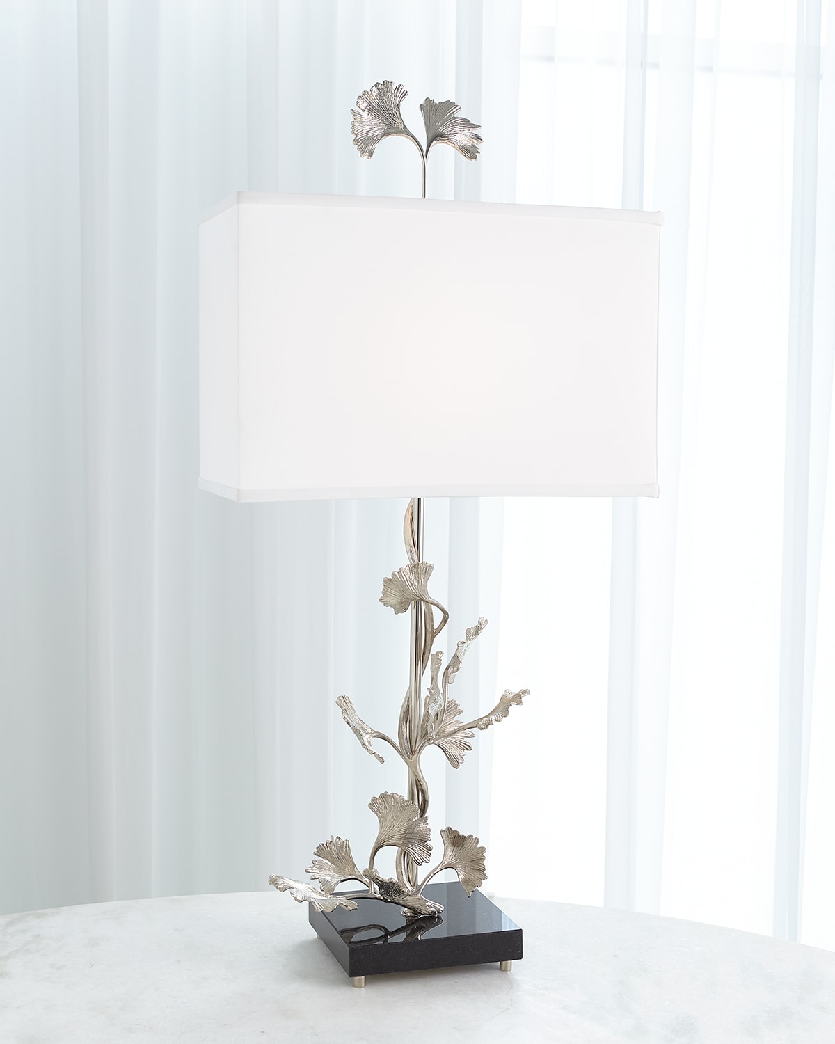 Global Views Ginkgo Table Lamp In Nickel