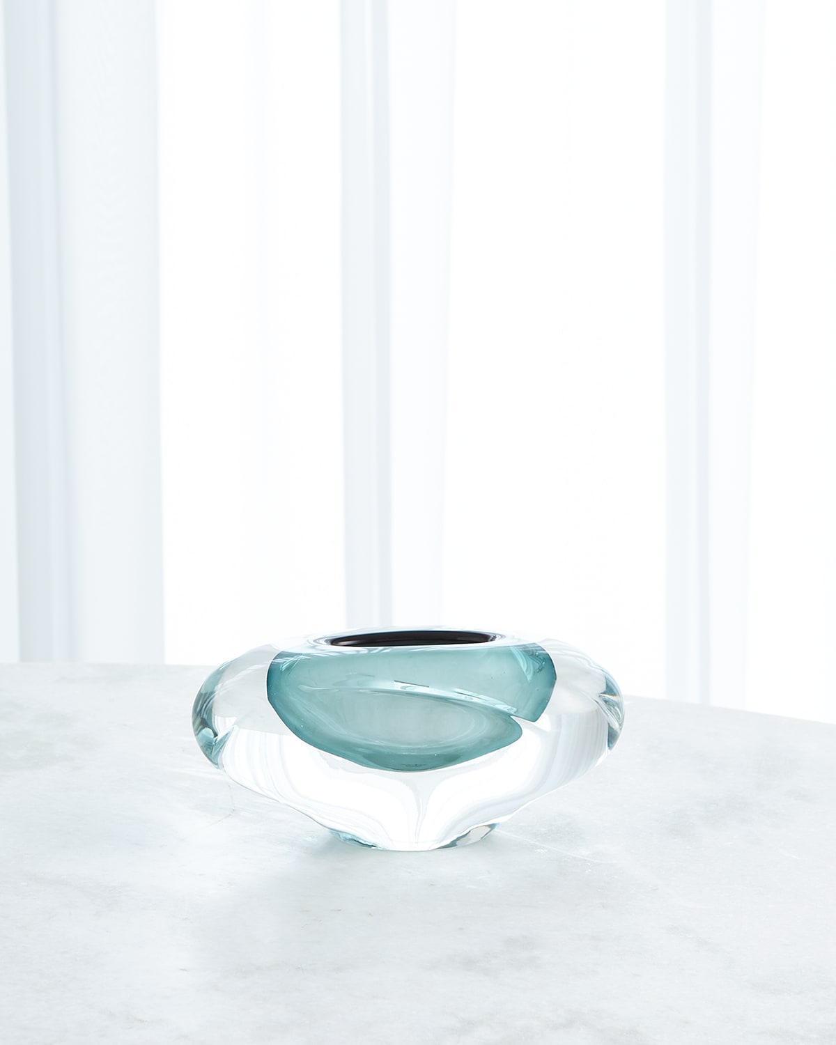 Global Views Abstract Bean Small Vase In Azure