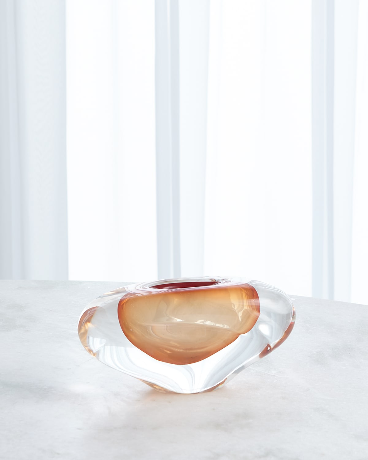 Global Views Abstract Bean Small Vase In Persimmon