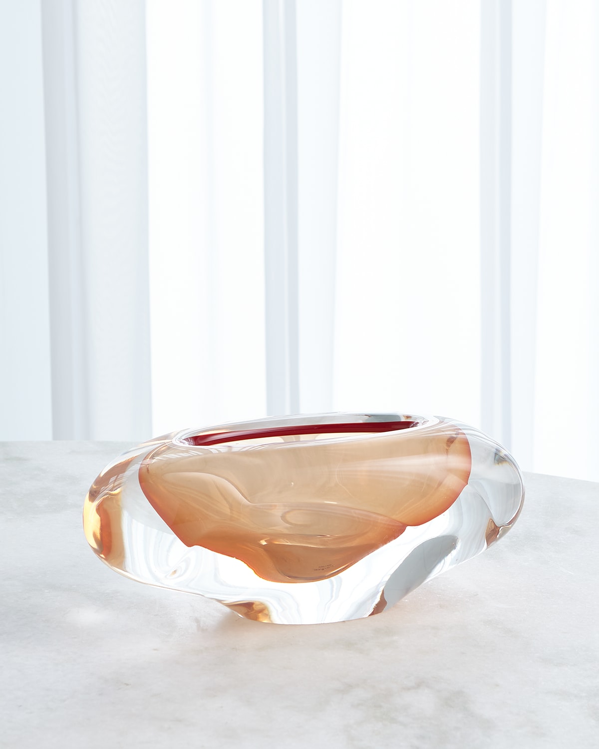 Global Views Abstract Bean Large Vase In Persimmon