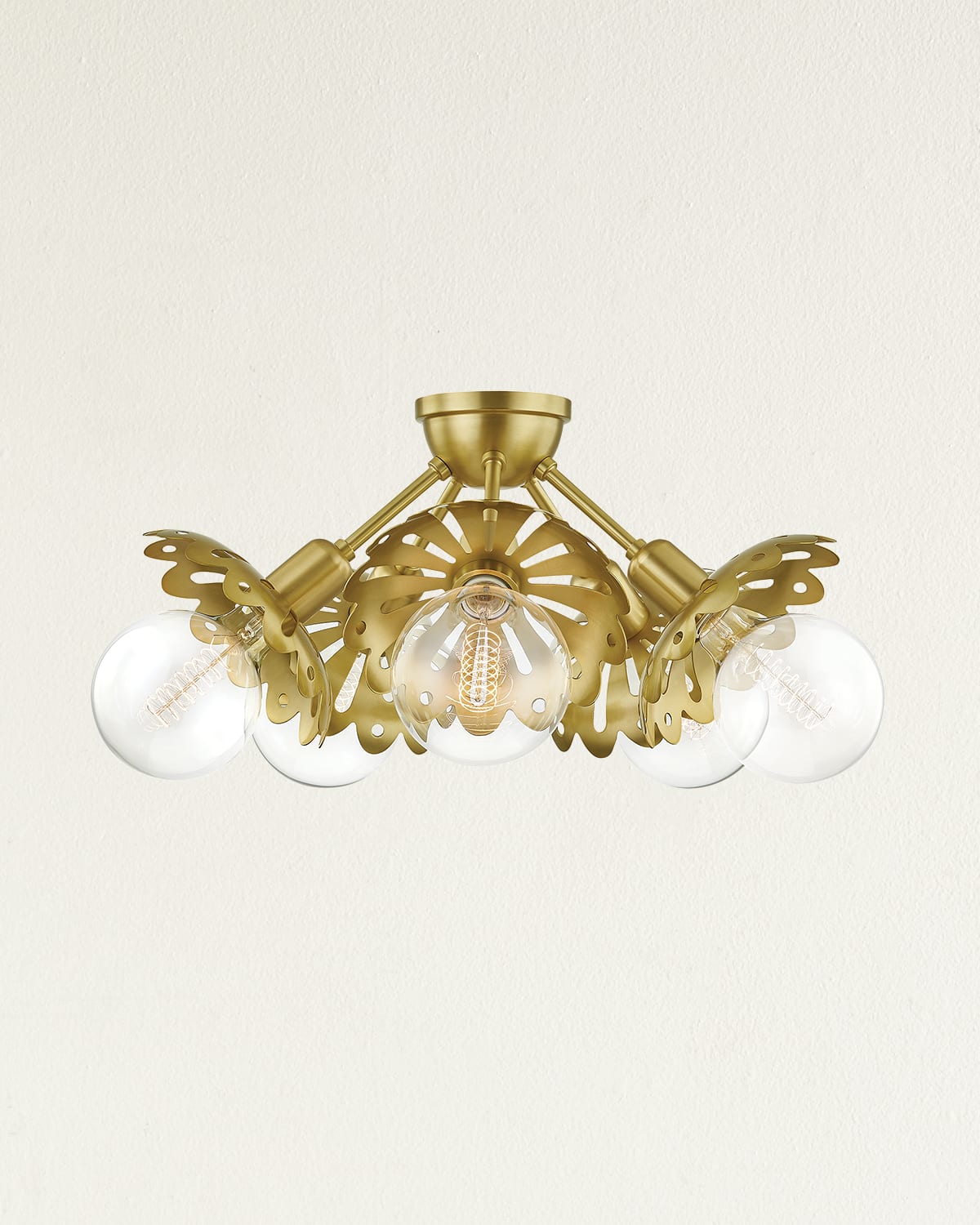 Alyssa Semi Flush Mount - Aged Brass
