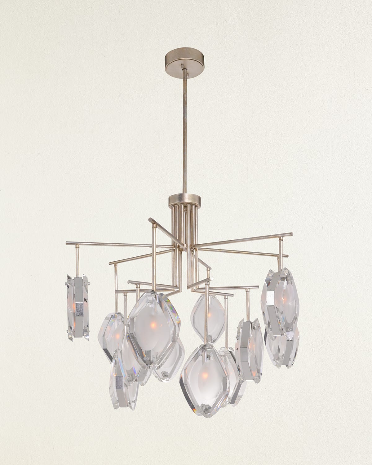 Shop John-richard Collection Faceted Glass 12-light Chandelier In Silver