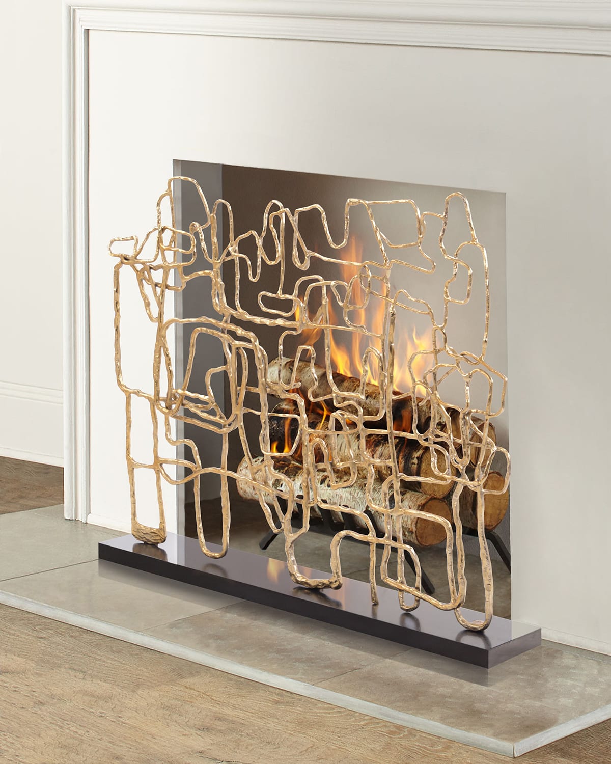 Shop John-richard Collection Picasso Fireplace Sculpture In Gold