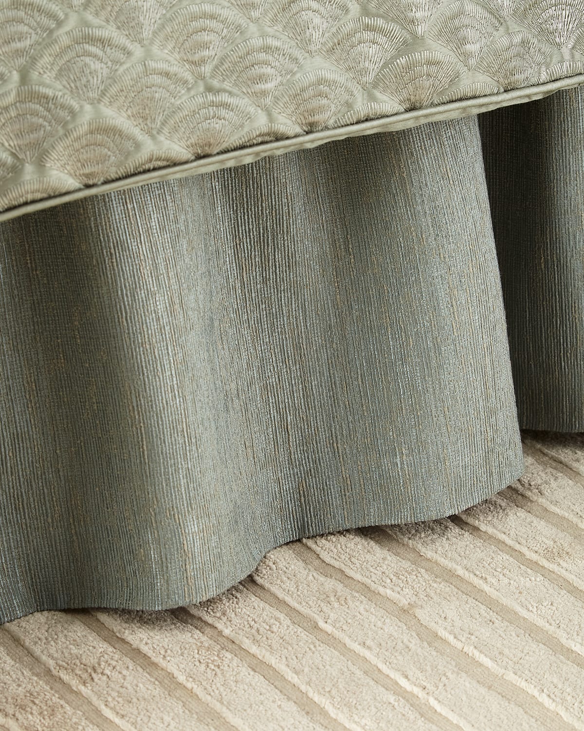 Austin Horn Collection Radiance King Bed Skirt In Seamist Blue