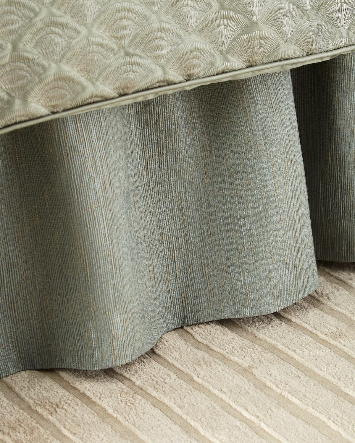 Austin Horn Collection Radiance Queen Bed Skirt In Seamist Blue