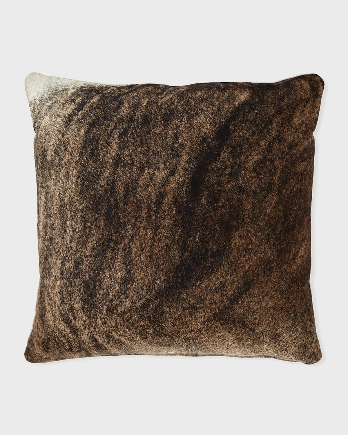 Massoud Brindle Hair Hide Brown Pillow, 19"sq. In Brown