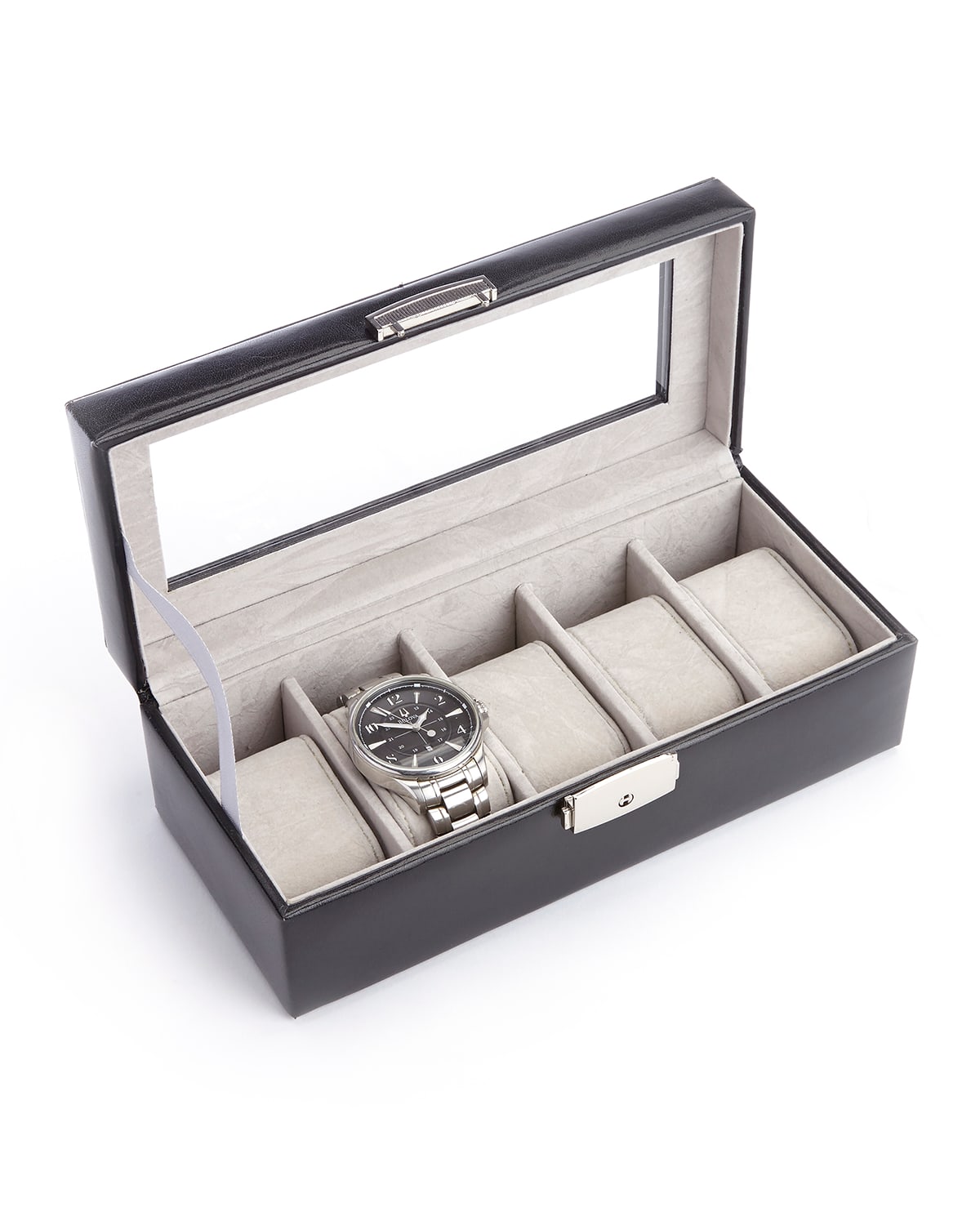 Shop Royce New York Five Slot Watch Box In Black