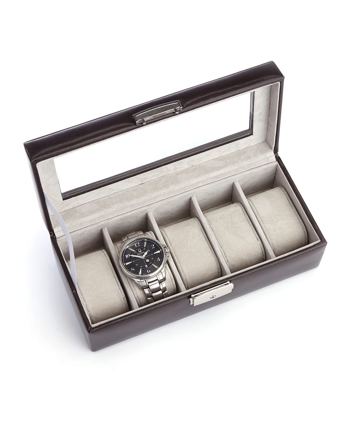 Shop Royce New York Five Slot Watch Box In Brown