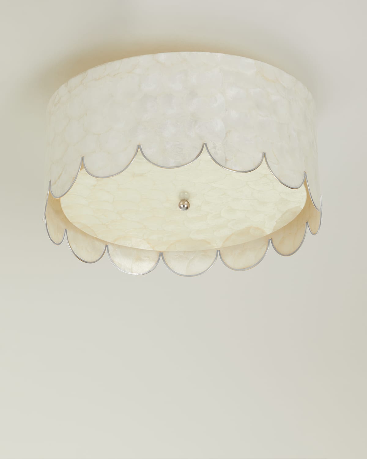 Neiman Marcus Scallop Flush Mount In Silver