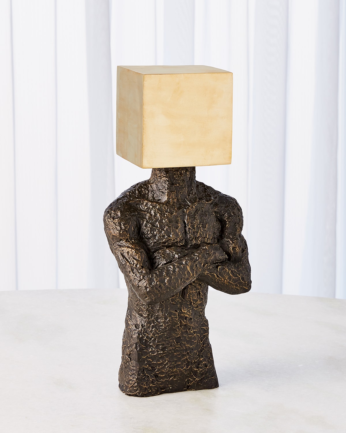 Cube Metric Head Sculpture
