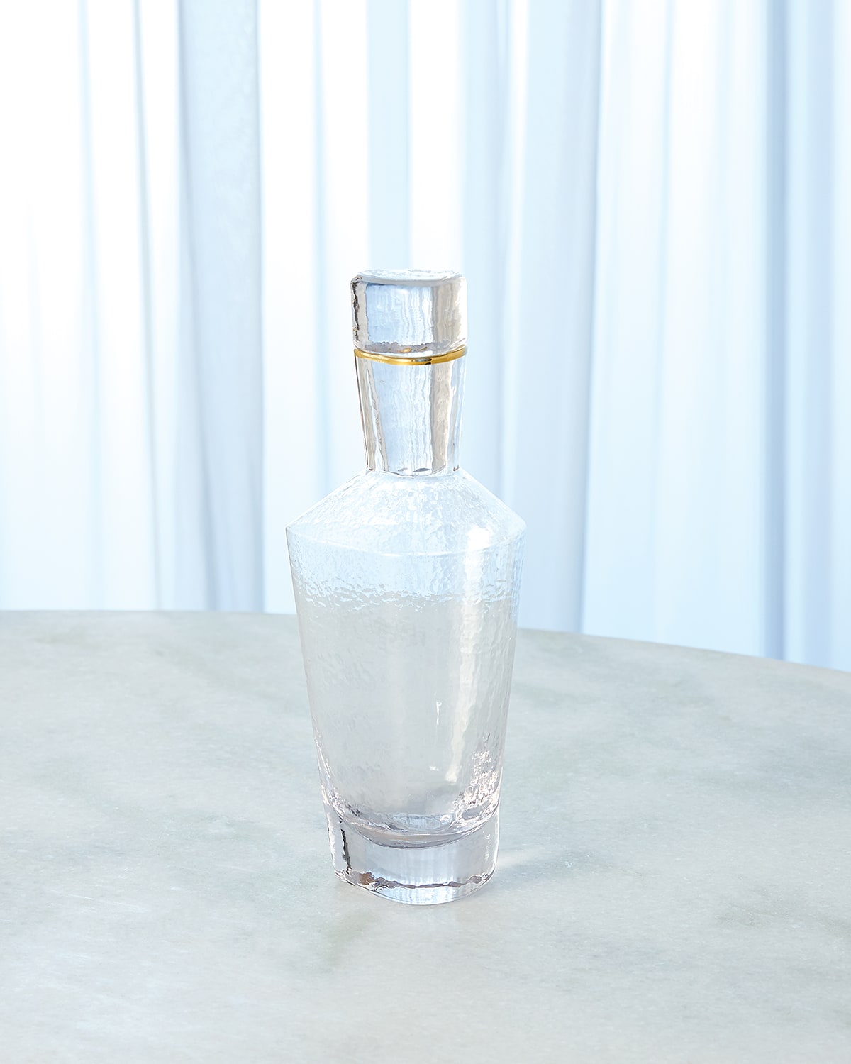 Clear Glass Decanter w/ Gold Rim