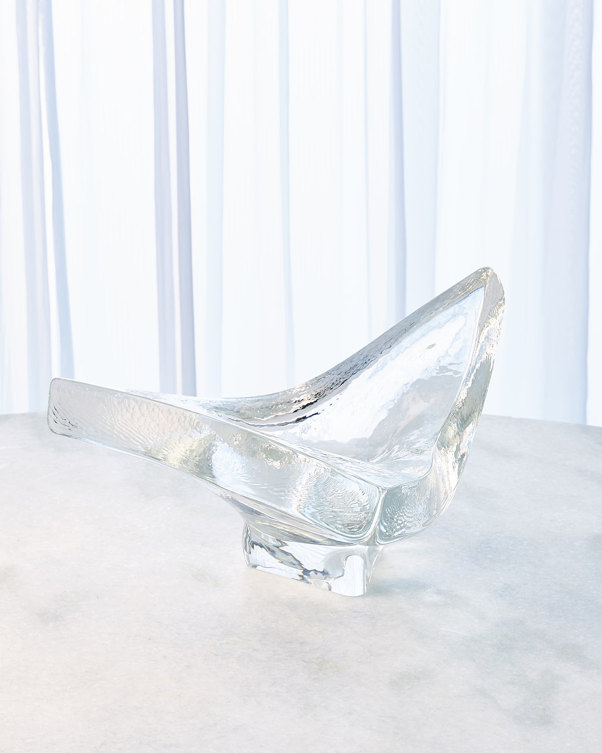 Global Views Large Triangle Slab Bowl In Clear