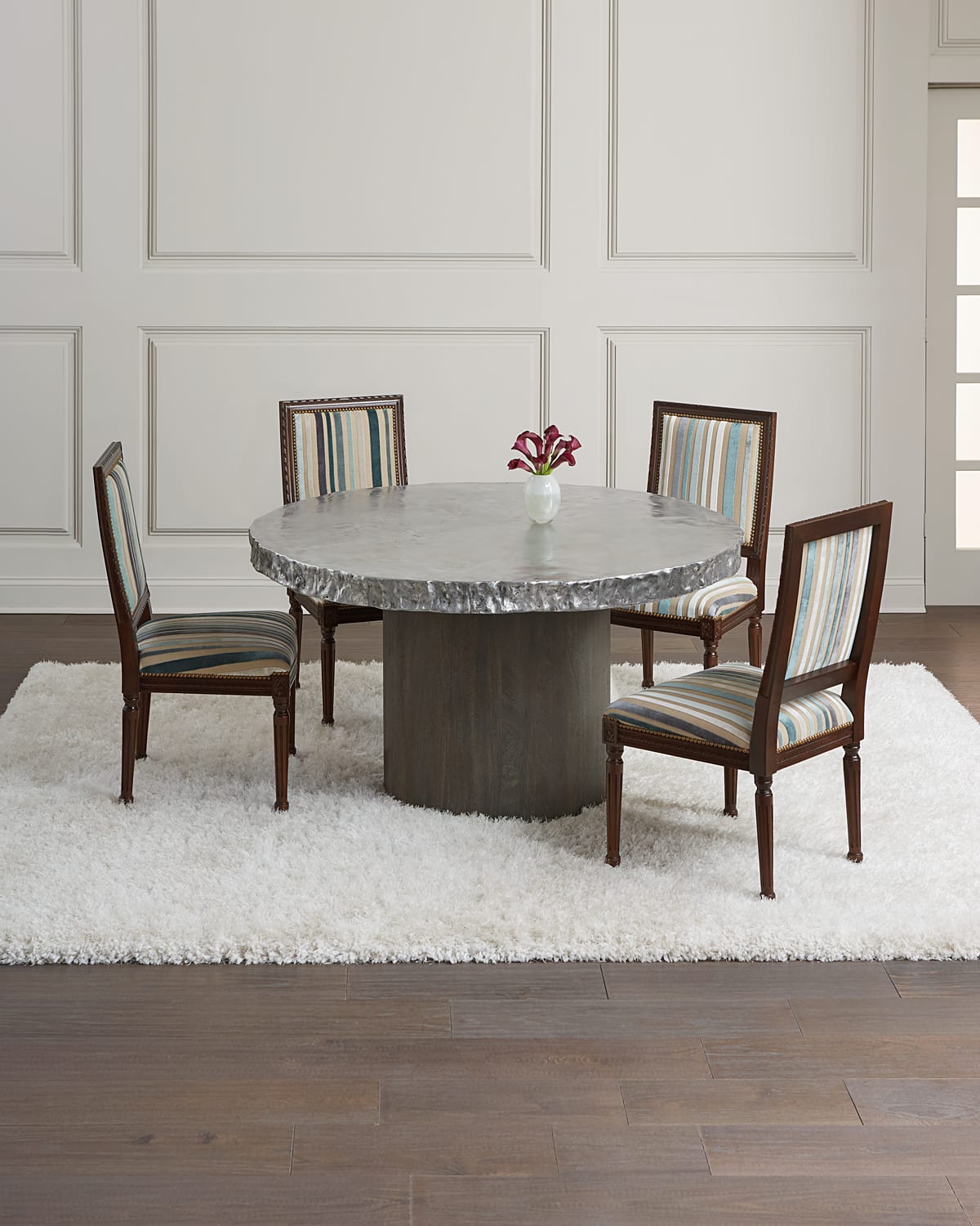 Bernhardt Cahill Round Dining Table In Gray/ Brown