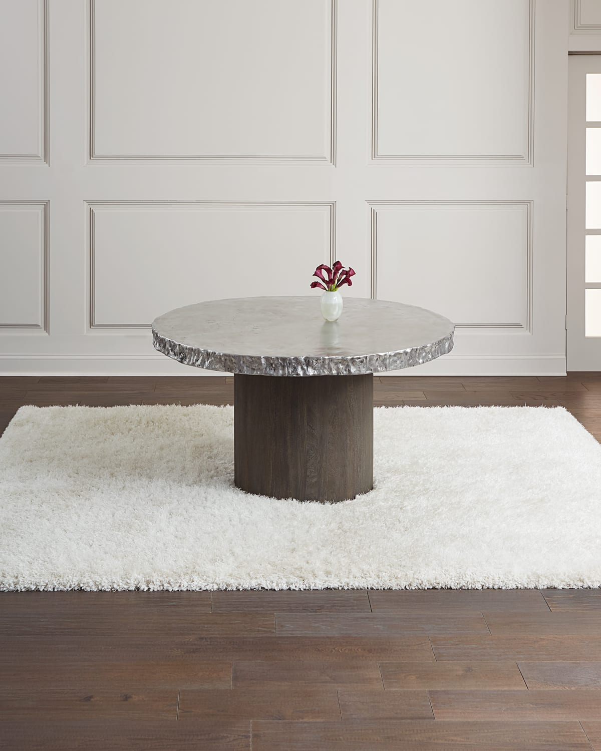 Bernhardt Cahill Round Dining Table In Gray/ Brown