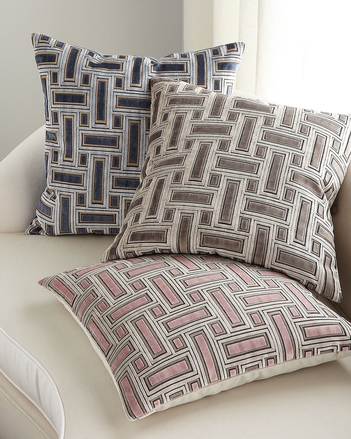 D.v. Kap Home Brix Pillow In Blue