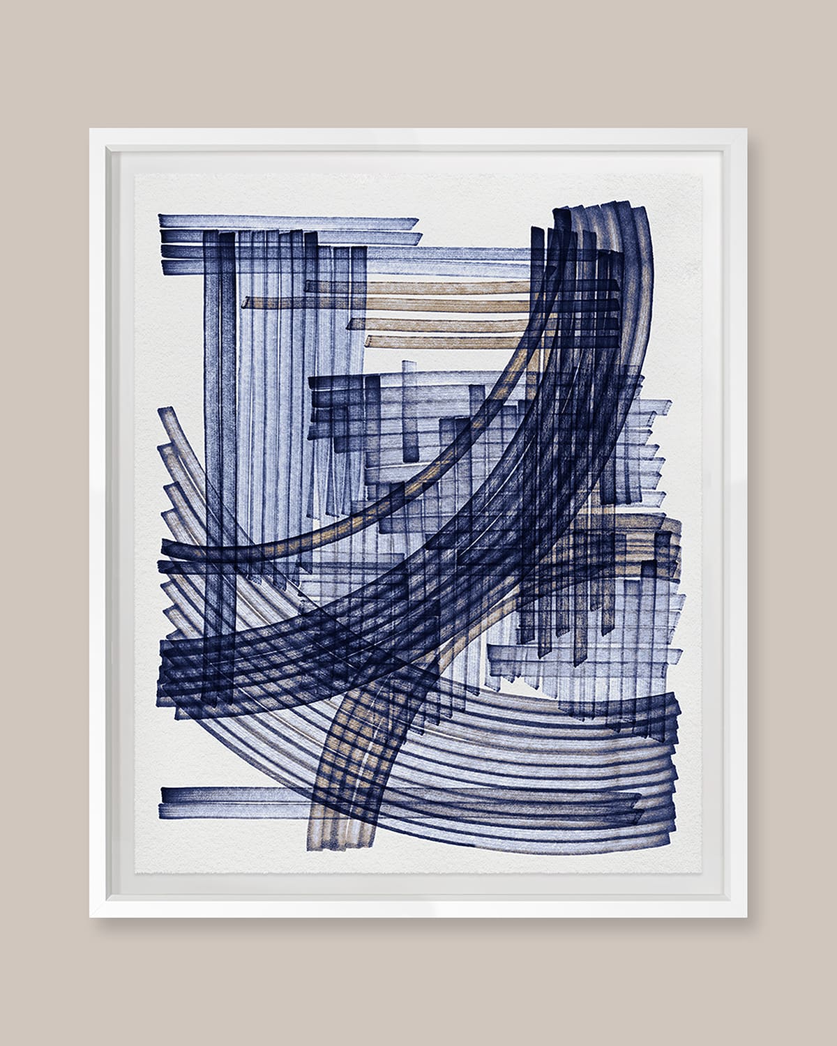Grand Image Home Blue Weave 3 Digital Art Print By Victoria Neiman In White