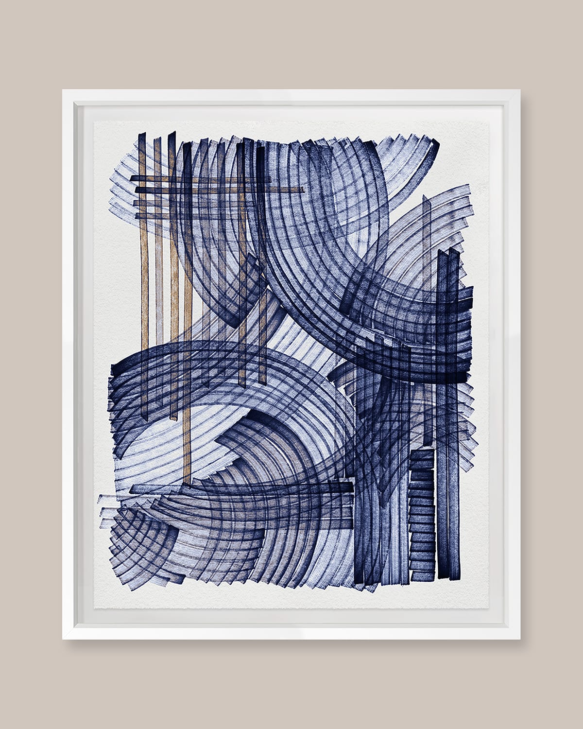 Grand Image Home Blue Weave 2 Digital Art Print By Victoria Neiman In White