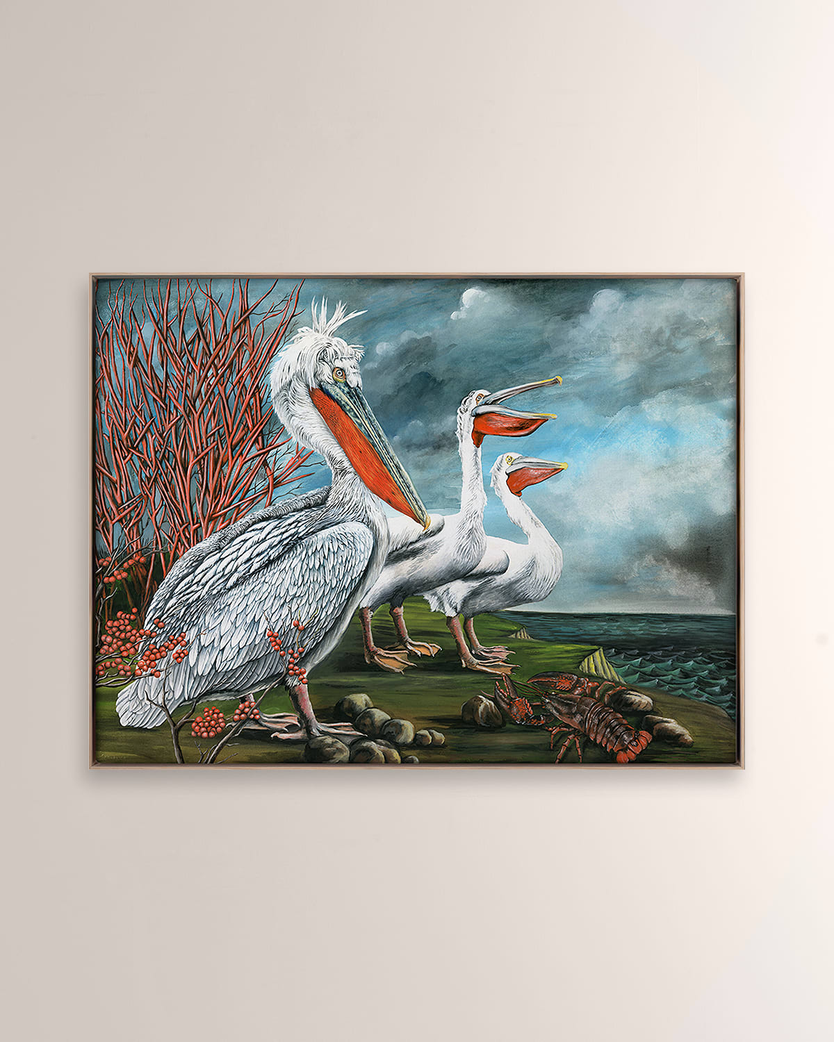 Pelicans Digital Art Print on Canvas by Thicket Design