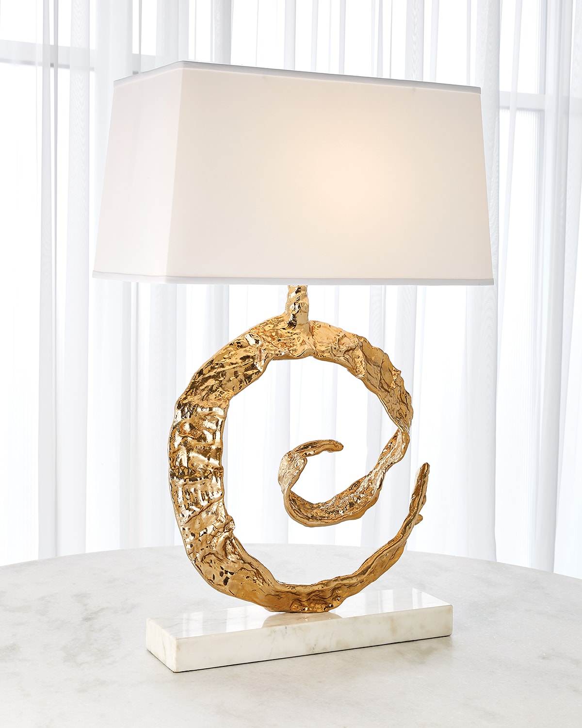 Shop Global Views Swirl Lamp In Brass