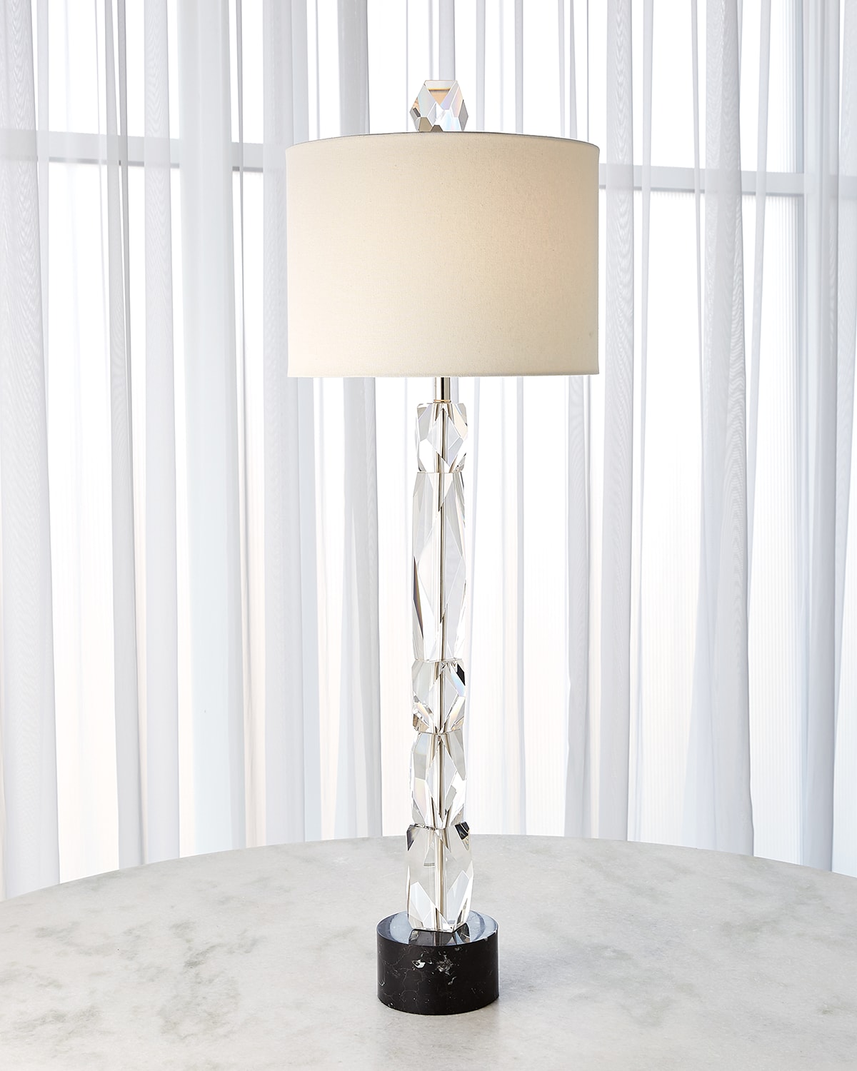 Shop Global Views Stacked Crystal Lamp In Black