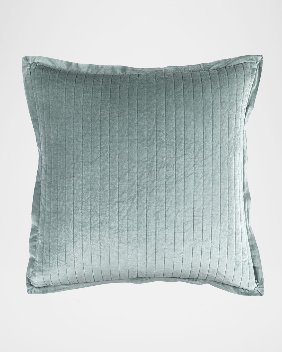 Lili Alessandra Lalique Quilted Matte Velvet European Sham In Sky