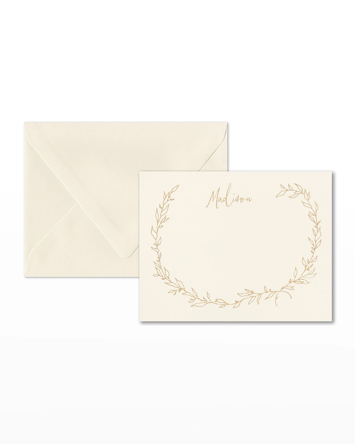Shop Carlson Craft Airy Leaves Note Card In Ecru Smooth 130 Lb.