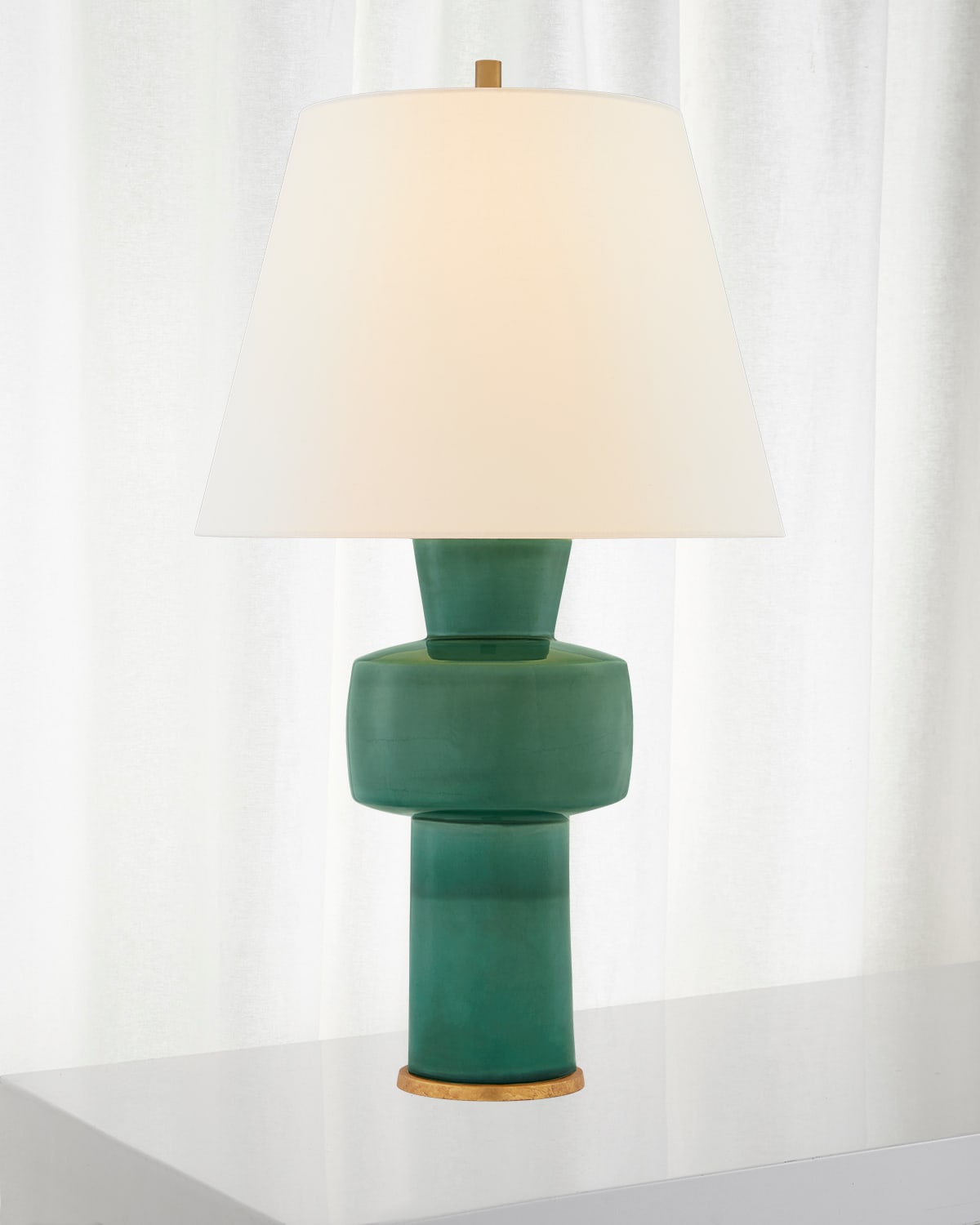 Shop Visual Comfort Signature Eerdmans Medium Table Lamp By Christopher Spitzmiller In Green