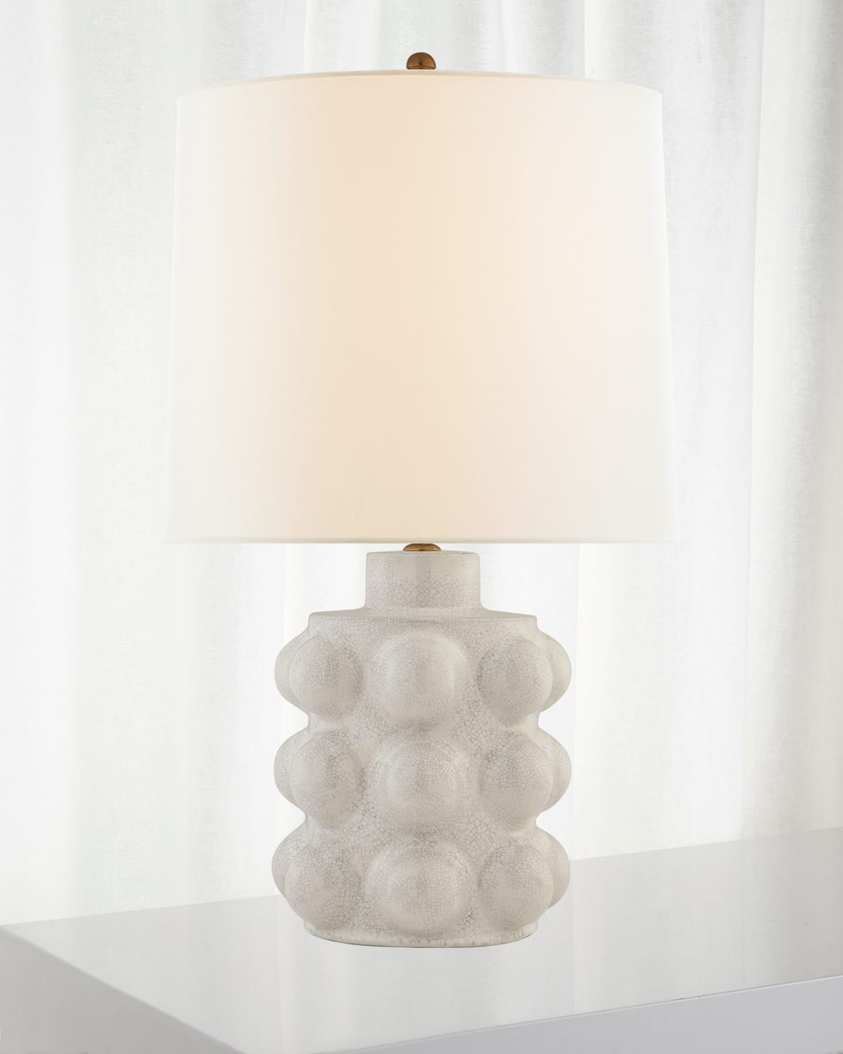 Shop Visual Comfort Signature Vedra Medium Table Lamp By Aerin In Silver