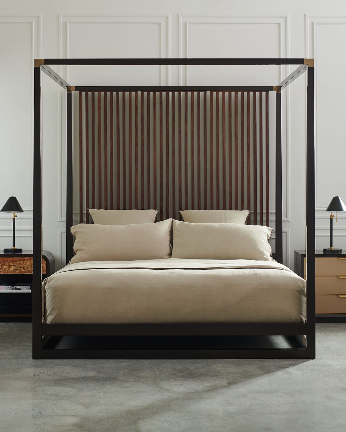 Caracole Pinstripe King Bed