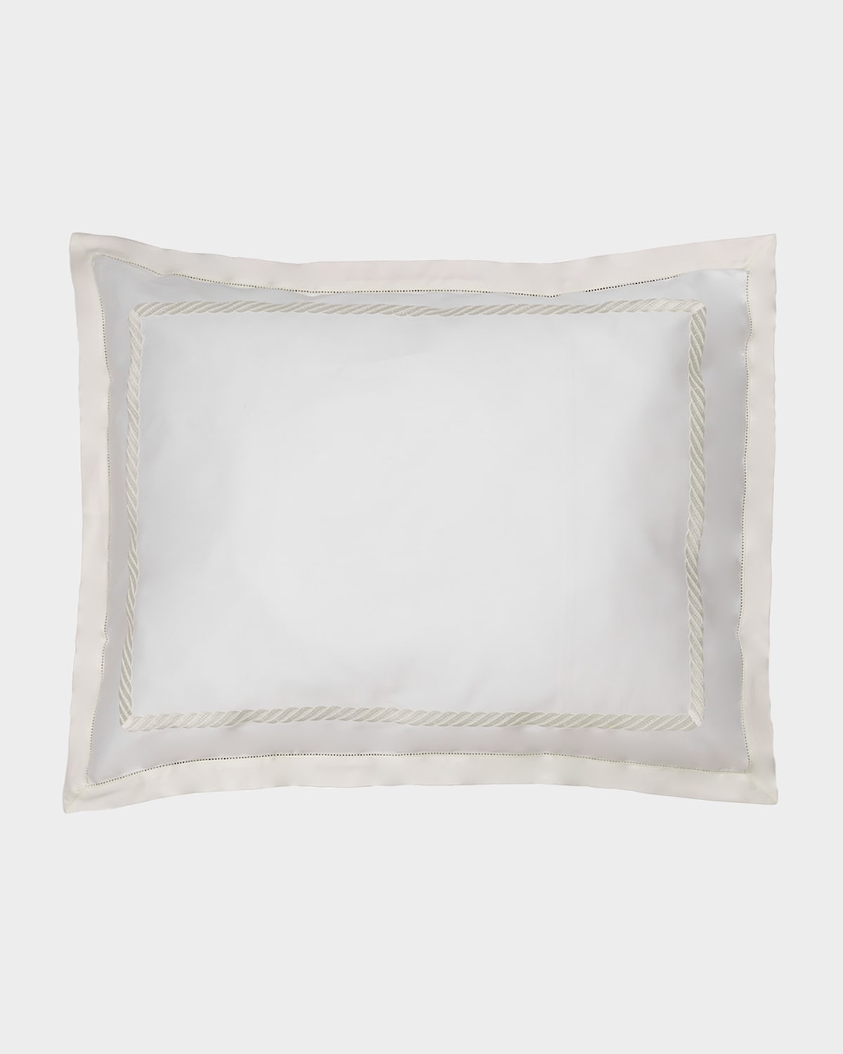 Bovi Fine Linens Simone Standard Sham, White/ivory