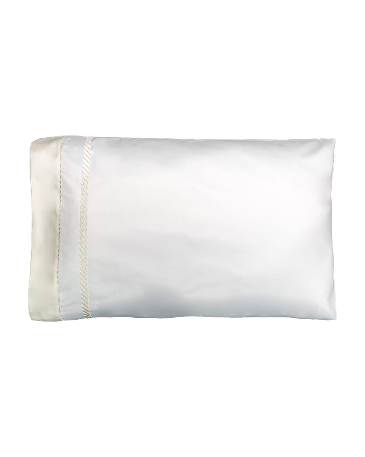 Bovi Fine Linens Simone 2-piece King Pillowcase, White/ivory